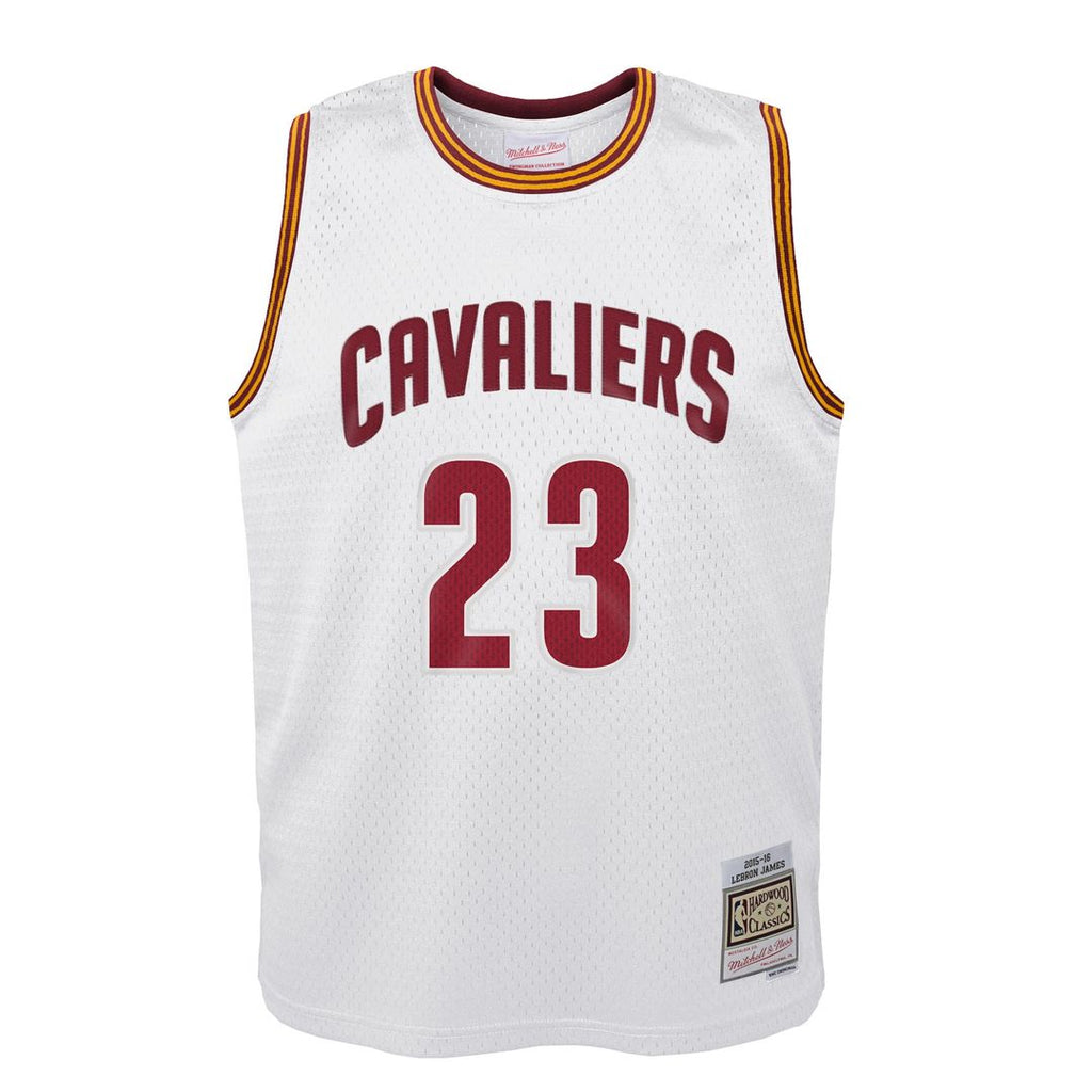 Cleveland Cavaliers Lebron James Mitchell & Ness Youth 2015 - 16 Hardwood Classics Swingman Throwback Home Jersey - White