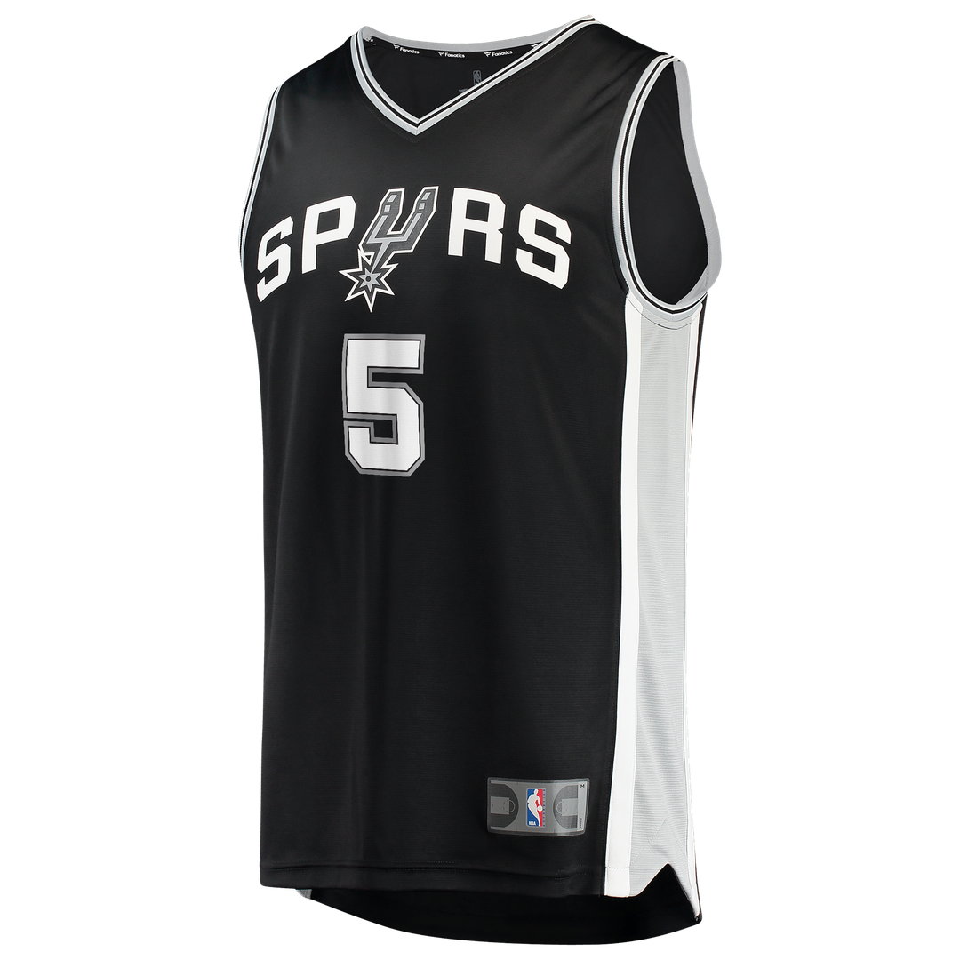 San Antonio Spurs Stephon Castle Fanatics Nba Finals Patch Fast Break Jersey - Icon Edition - Black