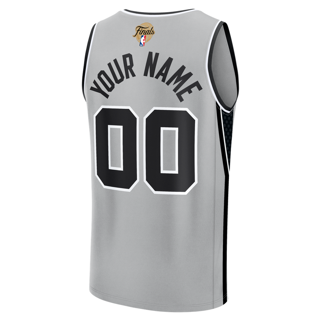 San Antonio Spurs Fanatics Youth Nba Finals Fast Break Custom Jersey - Statement Edition - Silver