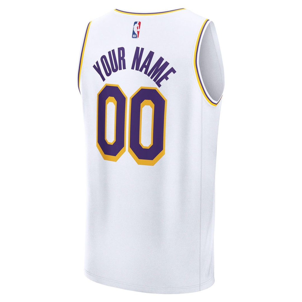 Los Angeles Lakers Fanatics Youth Fast Break Custom Replica Jersey - White - Association Edition