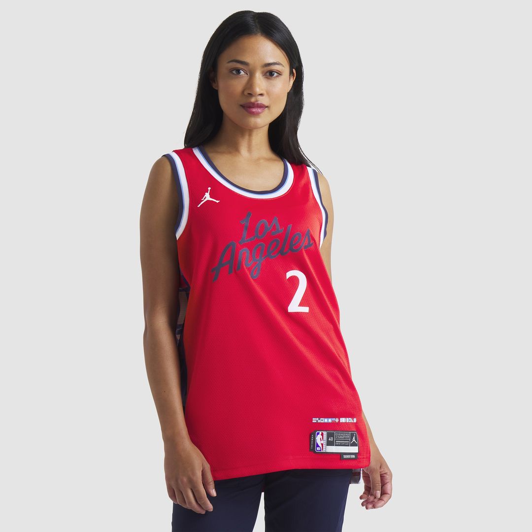 La Clippers Kawhi Leonard Jordan Brand Unisex 2024/25 Swingman Jersey - Statement Edition - Red