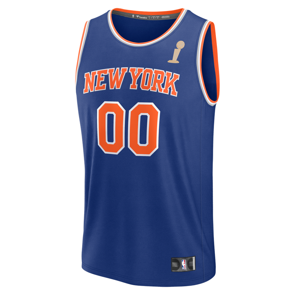 New York Knicks Fanatics Nba Finals Champions Fast Break Custom Jersey - Icon Edition - Blue