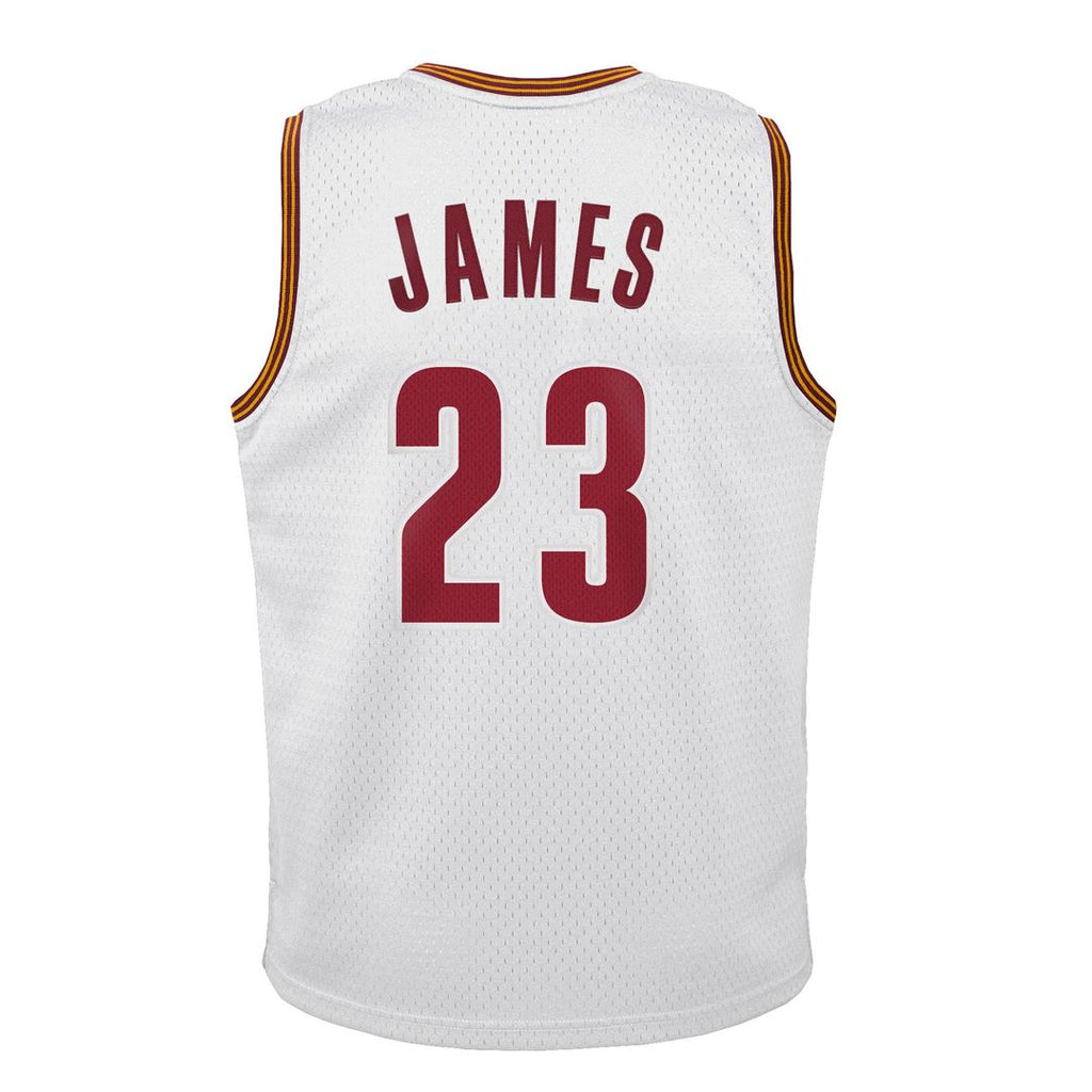 Cleveland Cavaliers Lebron James Mitchell & Ness Youth 2015 - 16 Hardwood Classics Swingman Throwback Home Jersey - White