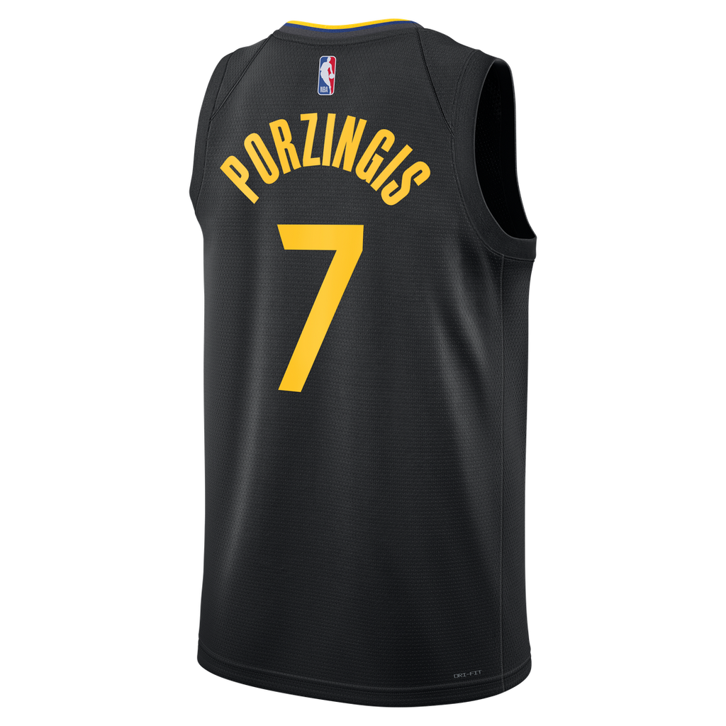 Golden State Warriors Kristaps Porziņģis Jordan Brand Unisex Swingman Jersey - Statement Edition - Black