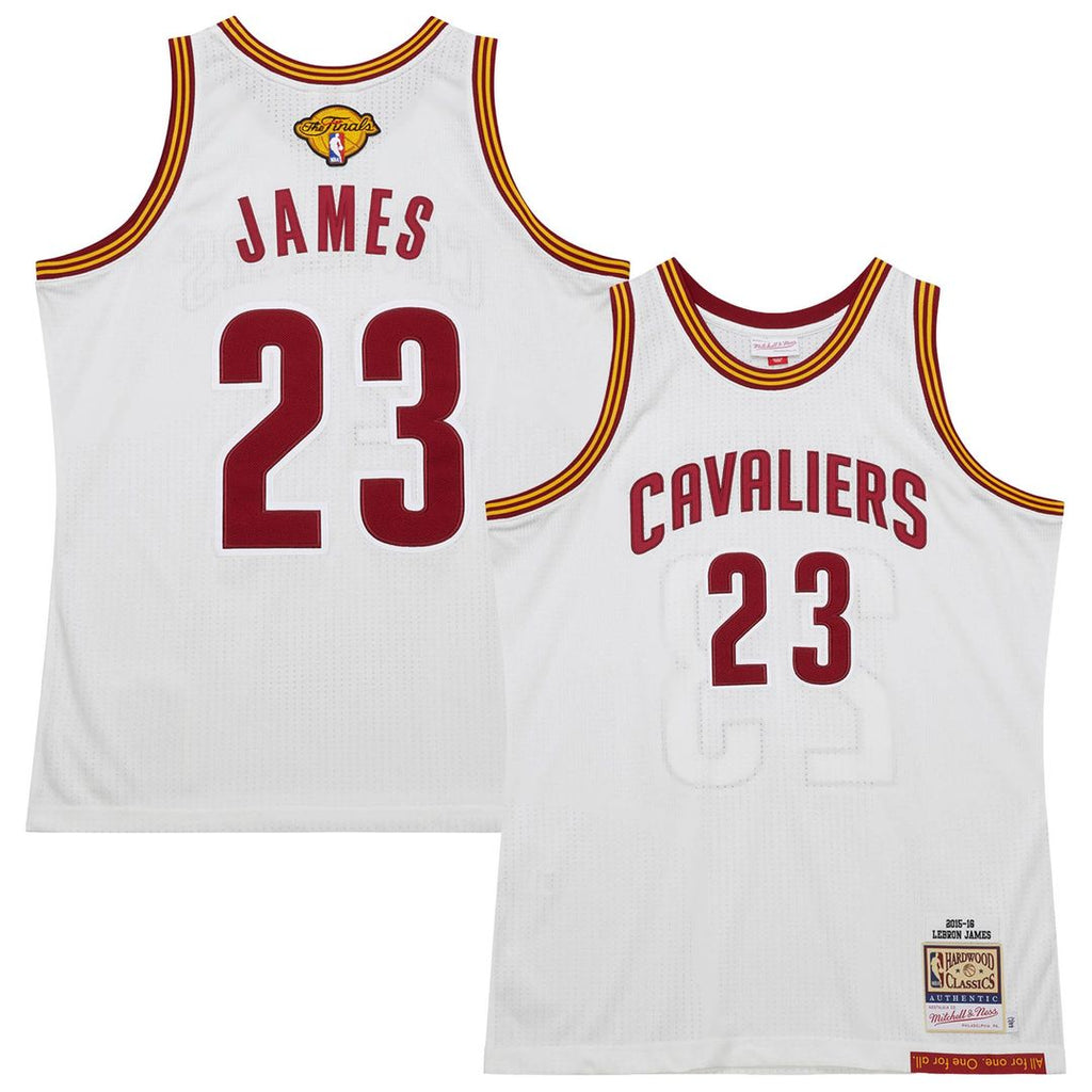 Cleveland Cavaliers Lebron James Mitchell & Ness 2015/16 Hardwood Classics Authentic Jersey - White
