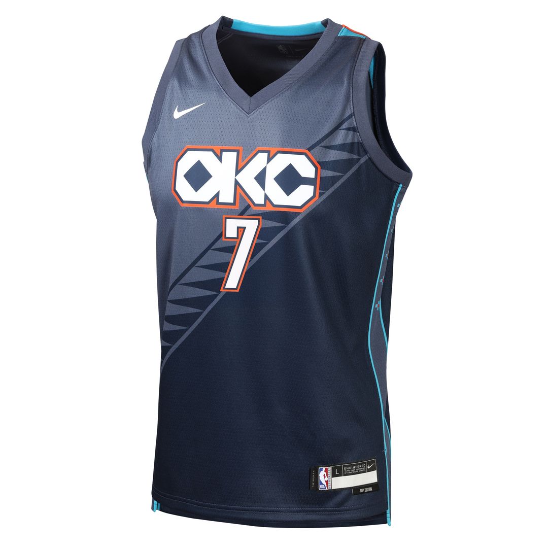 Oklahoma City Thunder Chet Holmgren Nike Youth /26 City Edition Swingman Jersey - Navy