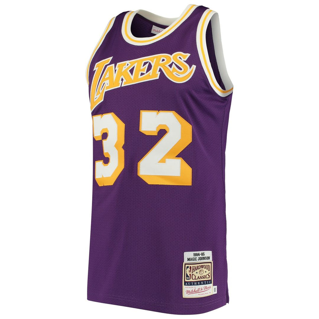 Los Angeles Lakers Magic Johnson Mitchell & Ness 1984/85 Hardwood Classics Authentic Jersey - Purple