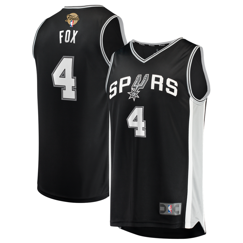 San Antonio Spurs De'Aaron Fox Fanatics Nba Finals Patch Fast Break Jersey - Icon Edition - Black