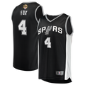 San Antonio Spurs De'Aaron Fox Fanatics Nba Finals Patch Fast Break Jersey - Icon Edition - Black
