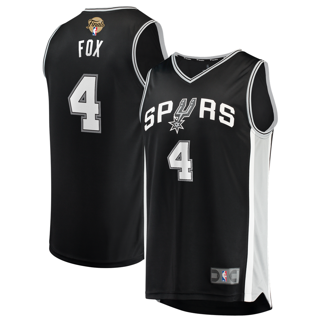 San Antonio Spurs De'Aaron Fox Fanatics Nba Finals Patch Fast Break Jersey - Icon Edition - Black