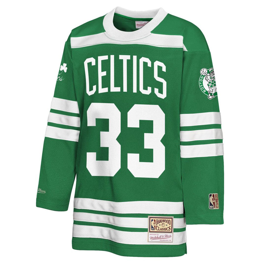 Boston Celtics Larry Bird Mitchell & Ness Youth Maxxed Out 2.0 Fashion Hockey Jersey - Kelly Green