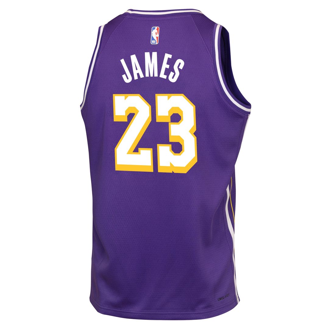 Los Angeles Lakers Lebron James Jordan Brand Youth Swingman Jersey - Statement Edition - Purple