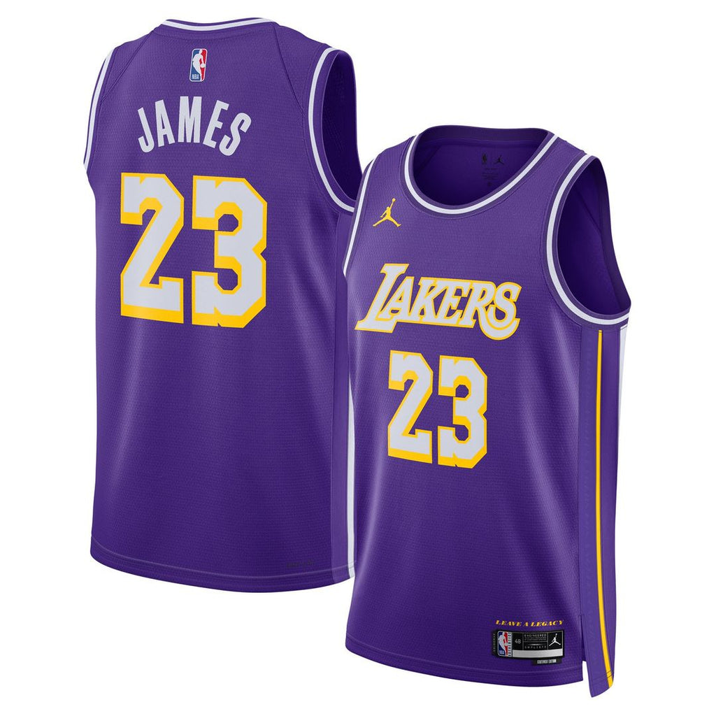 Los Angeles Lakers Lebron James Jordan Brand Unisex Swingman Jersey - Statement Edition - Purple