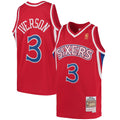 Philadelphia 76Ers Allen Iverson Mitchell & Ness Youth 1996/97 Hardwood Classics Swingman Throwback Jersey - Red