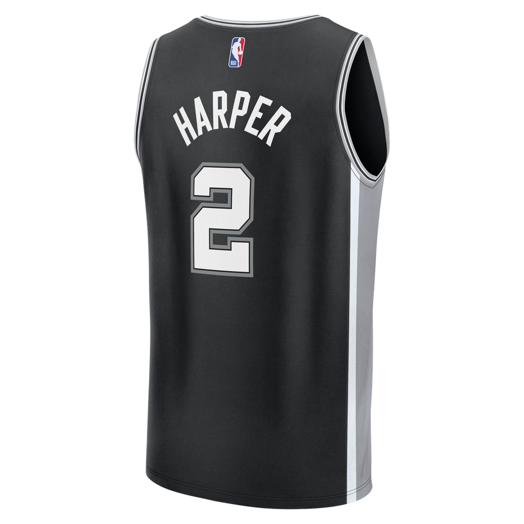 San Antonio Spurs Dylan Harper Fanatics Fast Break Jersey - Black - Icon Edition
