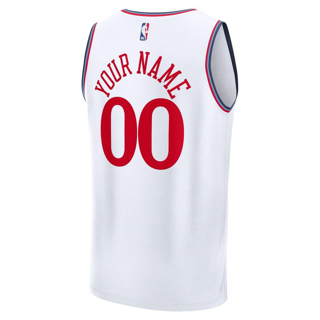 La Clippers Fanatics Youth Fast Break Custom Replica Jersey - White - Association Edition