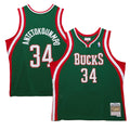Milwaukee Bucks Giannis Antetokounmpo Mitchell & Ness 2013/14 Hardwood Classics Swingman Jersey - Hunter Green