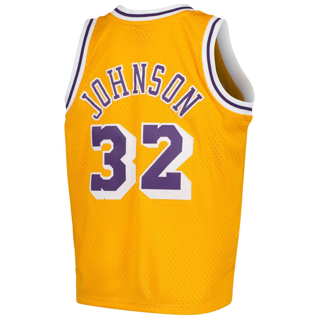 Los Angeles Lakers Magic Johnson Mitchell & Ness Youth 1984 - 85 Hardwood Classics Swingman Throwback Jersey - Purple