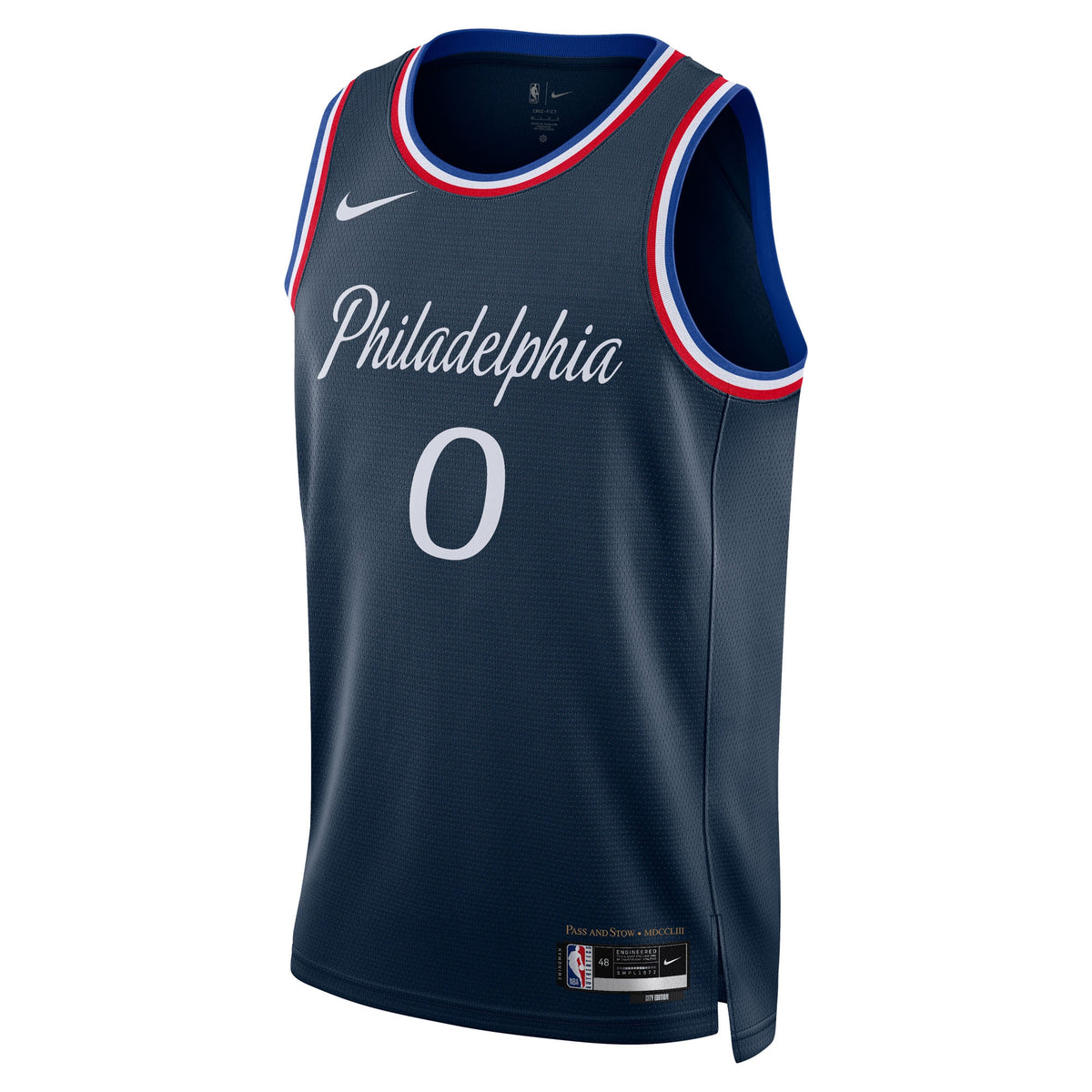 Tyrese Maxey Philadelphia 76ers 2025/26 City Edition Swingman Jersey - Navy - Unisex