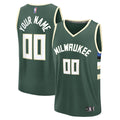 Milwaukee Bucks Fanatics Youth Fast Break Custom Replica Jersey - Green - Icon Edition