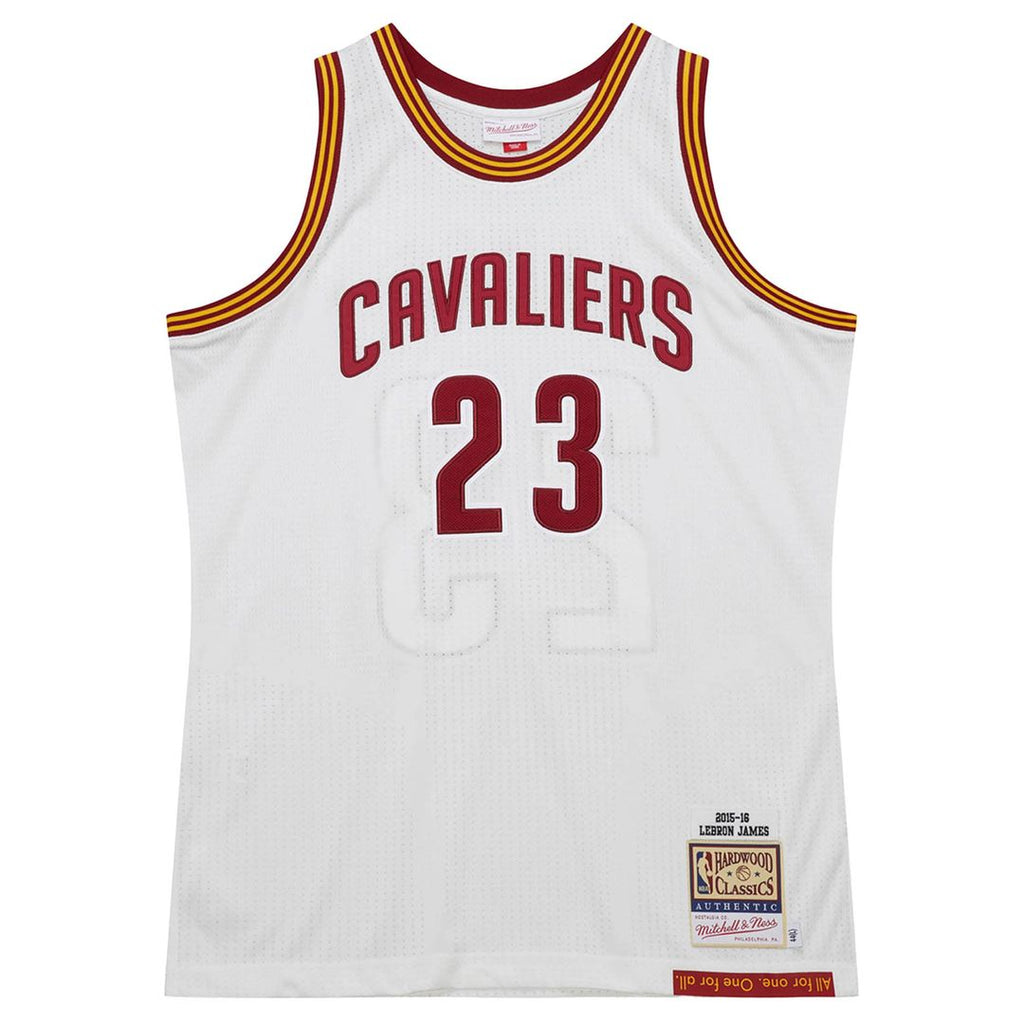 Cleveland Cavaliers Lebron James Mitchell & Ness 2015/16 Hardwood Classics Authentic Jersey - White