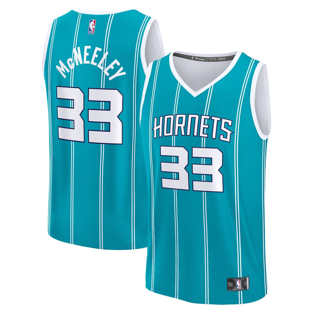Charlotte Hornets Liam Mcneeley Fanatics Fast Break Replica Jersey - Teal - Icon Edition