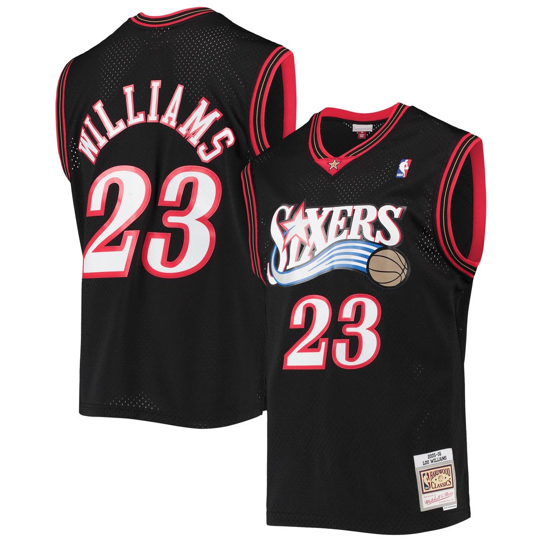 Philadelphia 76Ers Lou Williams Mitchell & Ness 2005/06 Hardwood Classics Swingman Jersey - Black