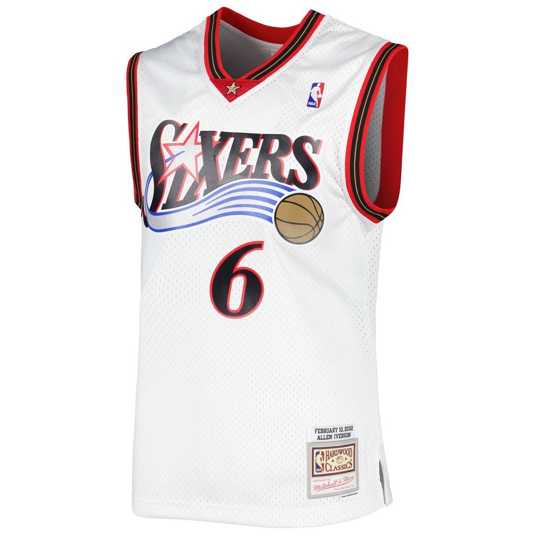 Philadelphia 76Ers Allen Iverson Mitchell & Ness 2002/03 Hardwood Classics Swingman Jersey - White