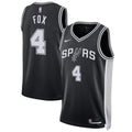 San Antonio Spurs De'Aaron Fox Nike Unisex Swingman Player Jersey - Icon Edition - Black