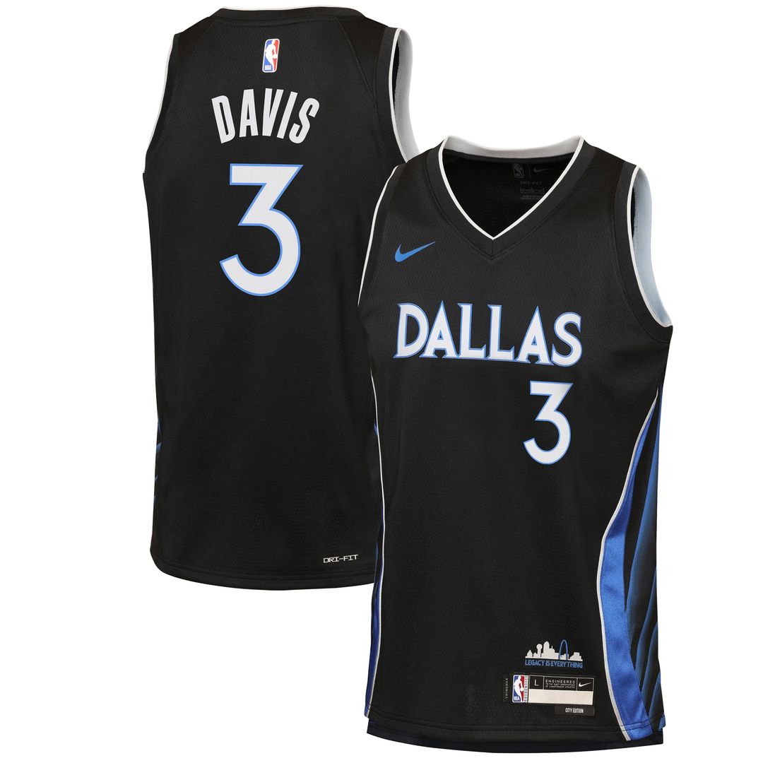 Dallas Mavericks Anthony Davis Nike Youth /26 City Edition Swingman Jersey - Black