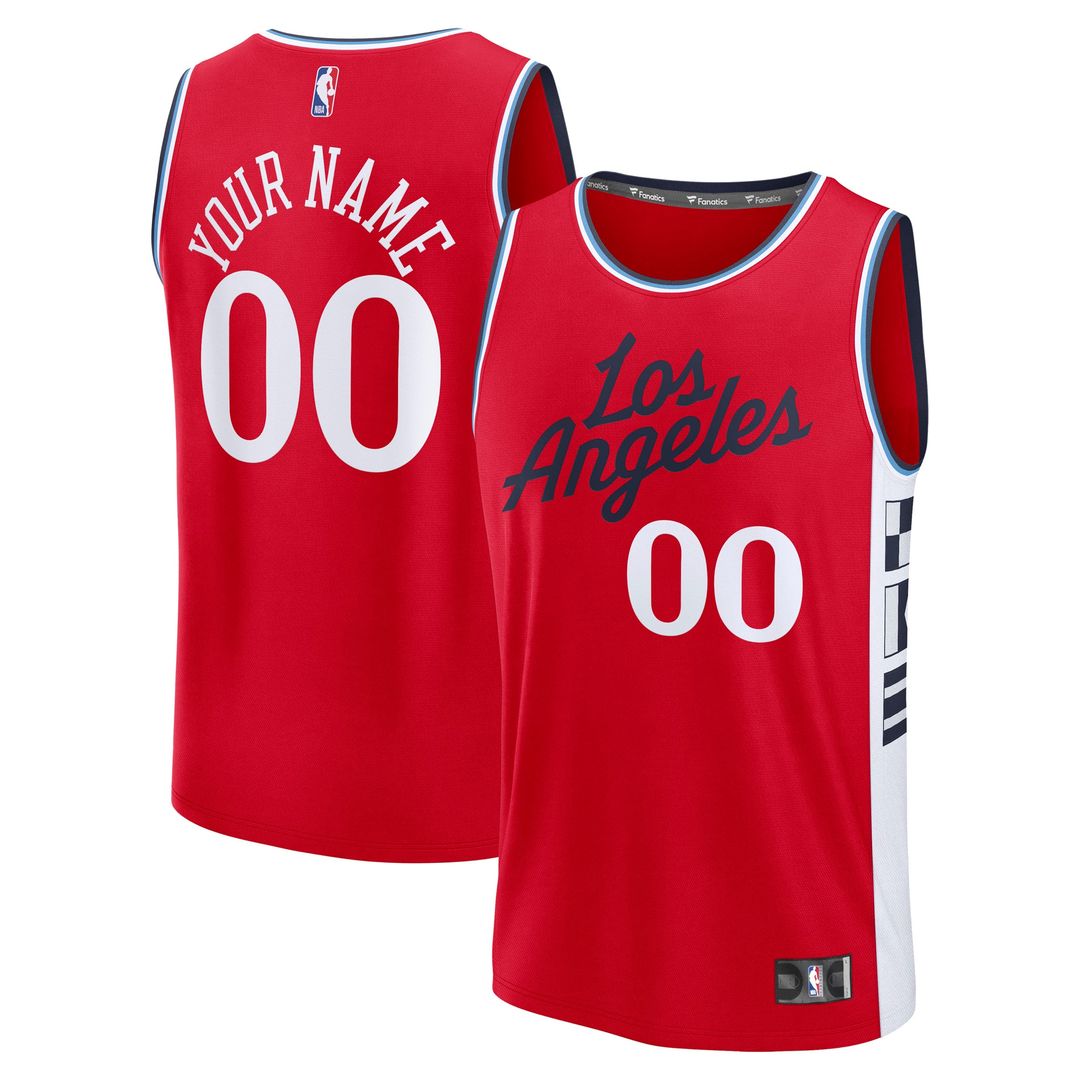 La Clippers Fanatics Youth Fast Break Custom Replica Jersey - Navy - Icon Edition