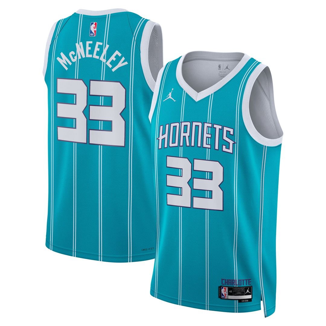 Charlotte Hornets Liam Mcneeley Jordan Brand Unisex Swingman Jersey - Teal - Icon Edition