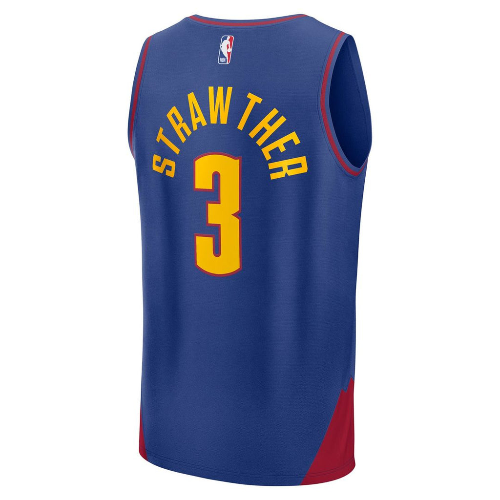 Denver Nuggets Julian Strawther Fanatics Fast Break Replica Player Jersey - Statement Edition - Blue