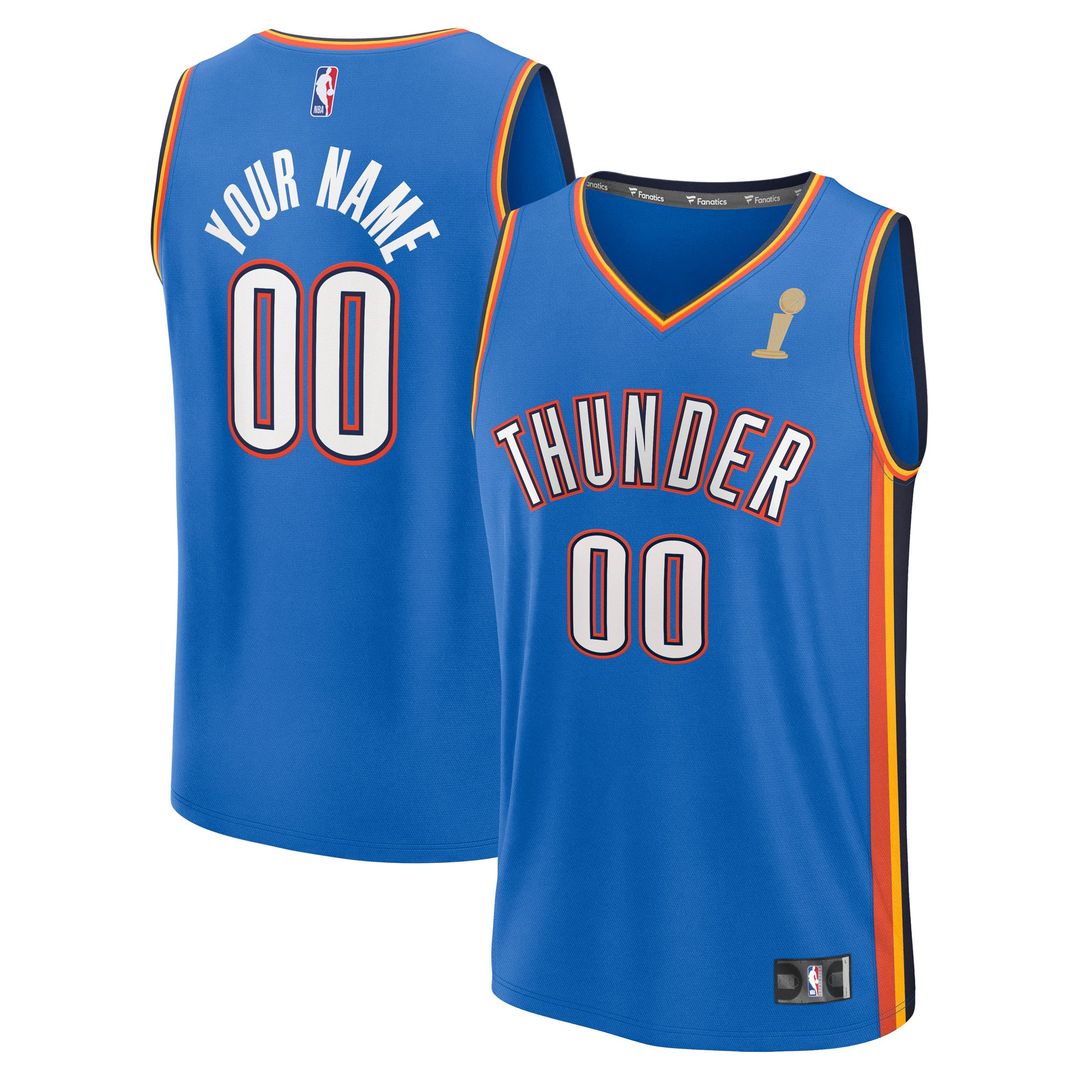 Oklahoma City Thunder Fanatics Youth Blue Nba Finals Champions Fast Break Replica Custom Jersey - Icon Edition