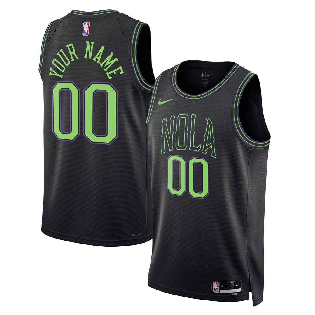 New Orleans Pelicans Nike Unisex /26 City Edition Swingman Custom Jersey - Black
