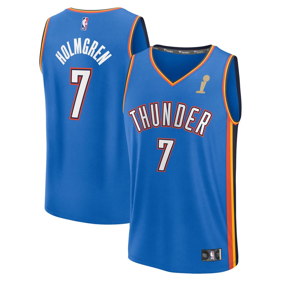 Oklahoma City Thunder Chet Holmgren Fanatics Youth Nba Finals Champions Fast Break Replica Player Jersey - Blue - Icon Edition