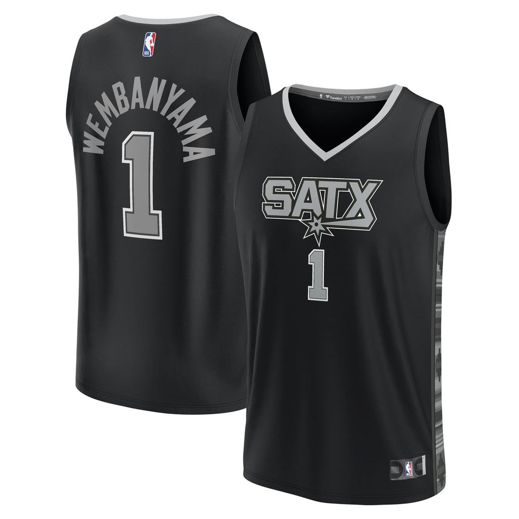 San Antonio Spurs Victor Wembanyama Fanatics Fast Break Replica Player Jersey - Statement Edition - Black