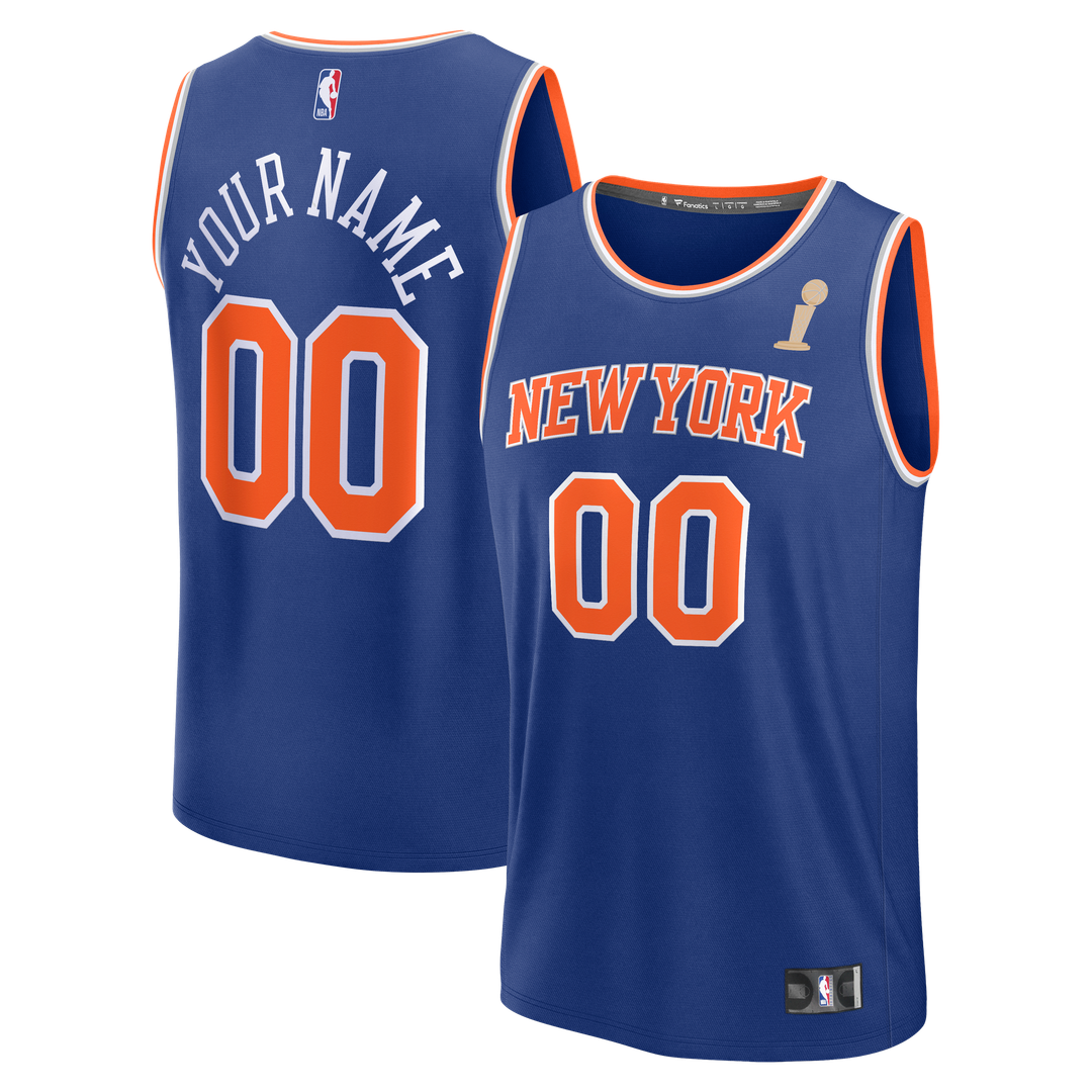 New York Knicks Fanatics Youth Nba Finals Fast Break Custom Jersey - Icon Edition - Blue