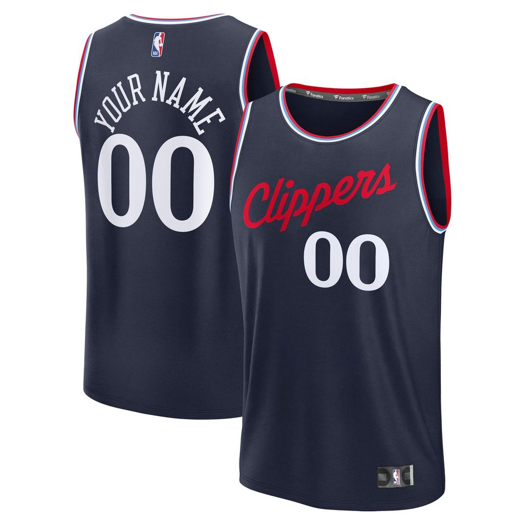 La Clippers Fanatics Youth Fast Break Custom Replica Jersey - Navy - Icon Edition