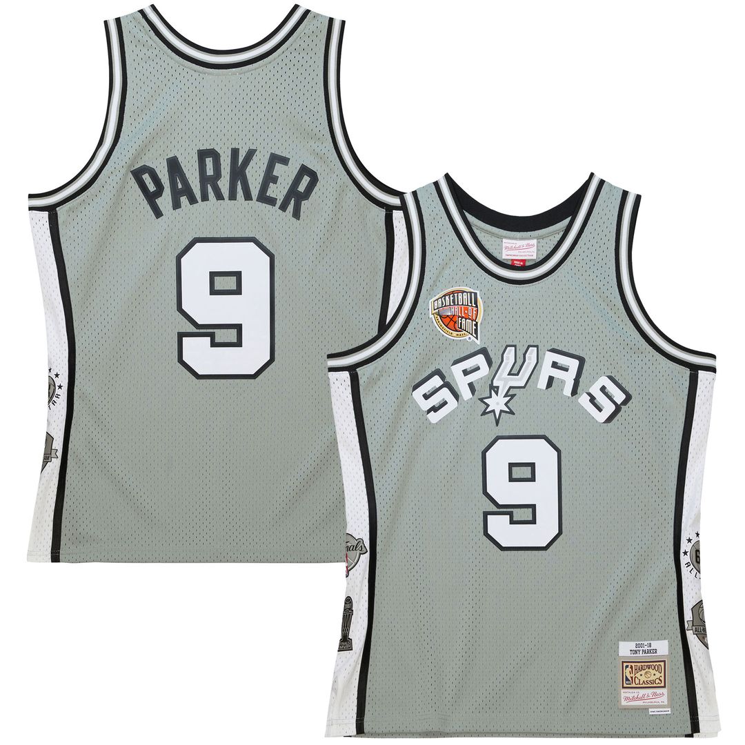 San Antonio Spurs Tony Parker Mitchell & Ness Unisex Hall Of Fame Class Of 2023 Throwback Swingman Jersey - Gray