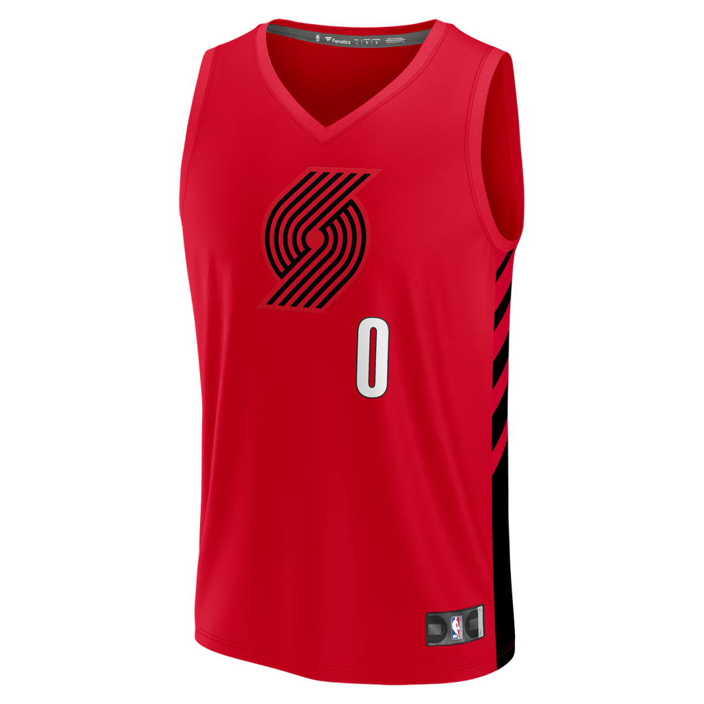 Portland Trail Blazers Damian Lillard Fanatics Fast Break Replica Jersey - Red - Statement Edition