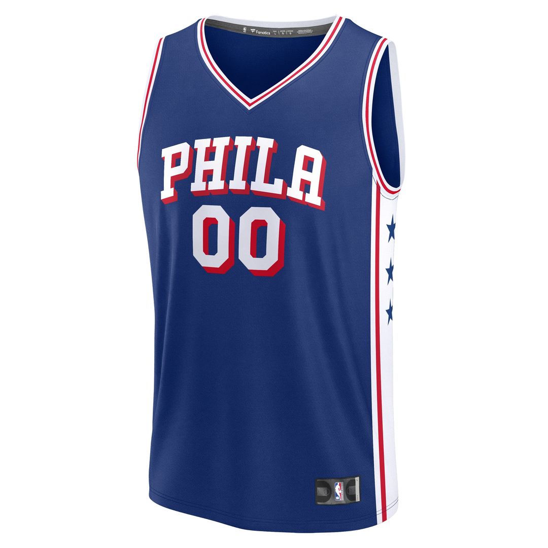 Philadelphia 76Ers Fanatics Youth Fast Break Custom Replica Jersey - White - Association Edition
