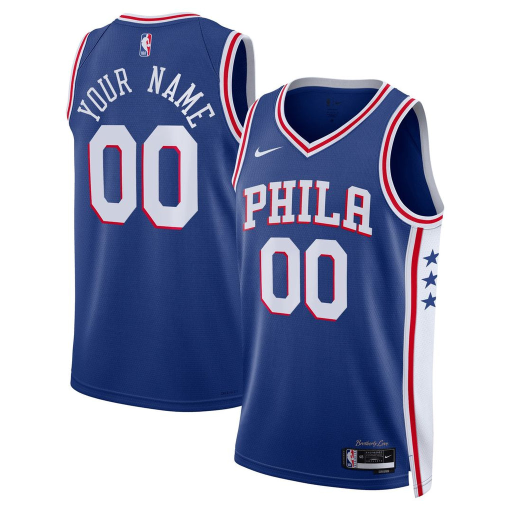Philadelphia 76Ers Nike Unisex 2022/23 Swingman Custom Jersey Royal - Icon Edition