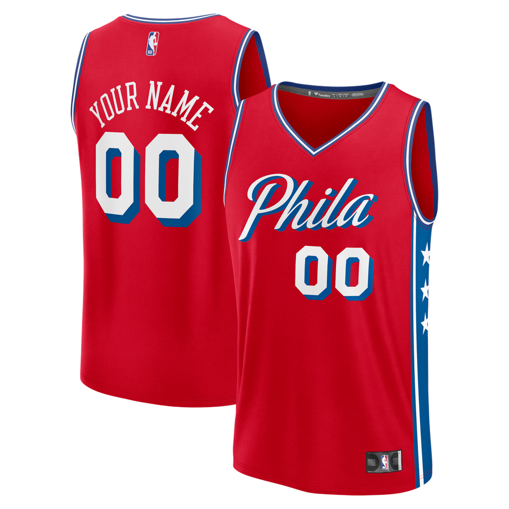 Philadelphia 76Ers Fanatics Fast Break Custom Jersey - Icon Edition - Red