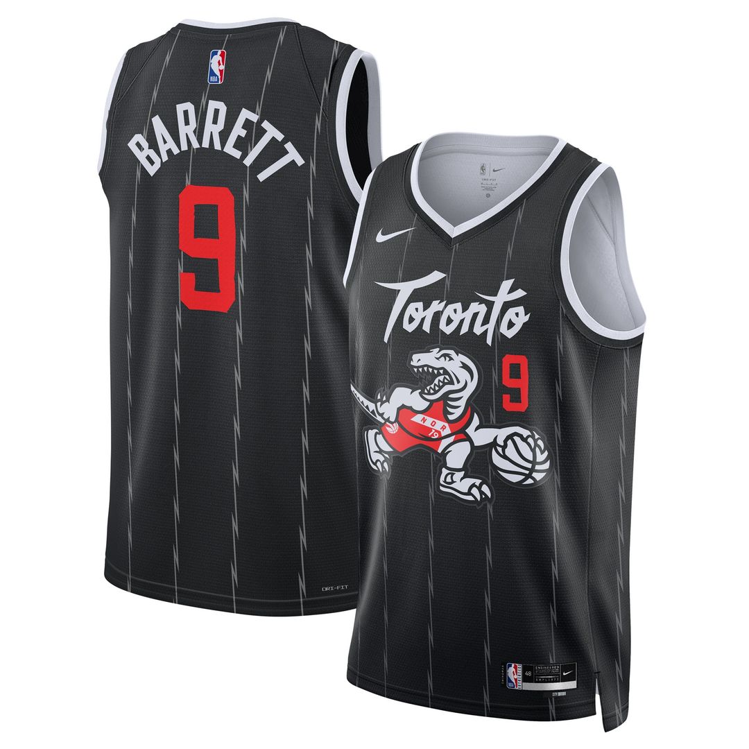 Toronto Raptors Rj Barrett Nike Unisex /26 Swingman Jersey - Black - City Edition