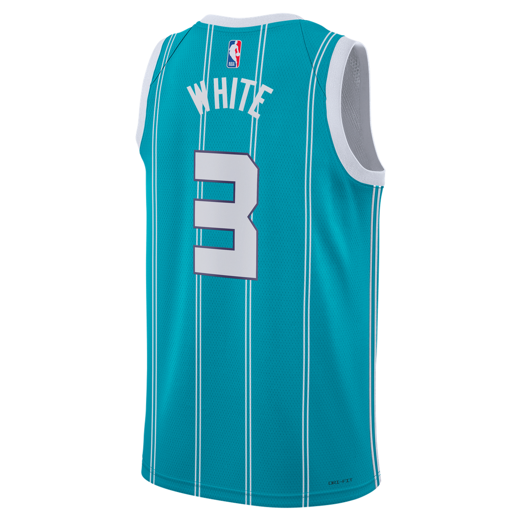 Charlotte Hornets Coby White Jordan Brand Unisex Swingman Jersey - Icon Edition - Teal