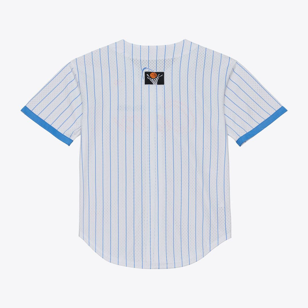 Cleveland Cavaliers Mitchell & Ness Head Coach Pinstripe Mesh Full - Button Baseball Jersey - White