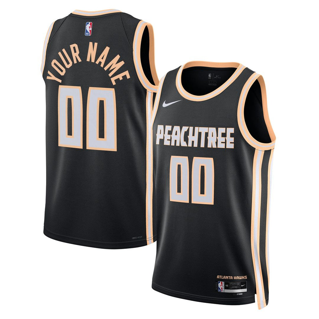 Atlanta Hawks Nike Unisex /26 City Edition Swingman Custom Jersey - Black
