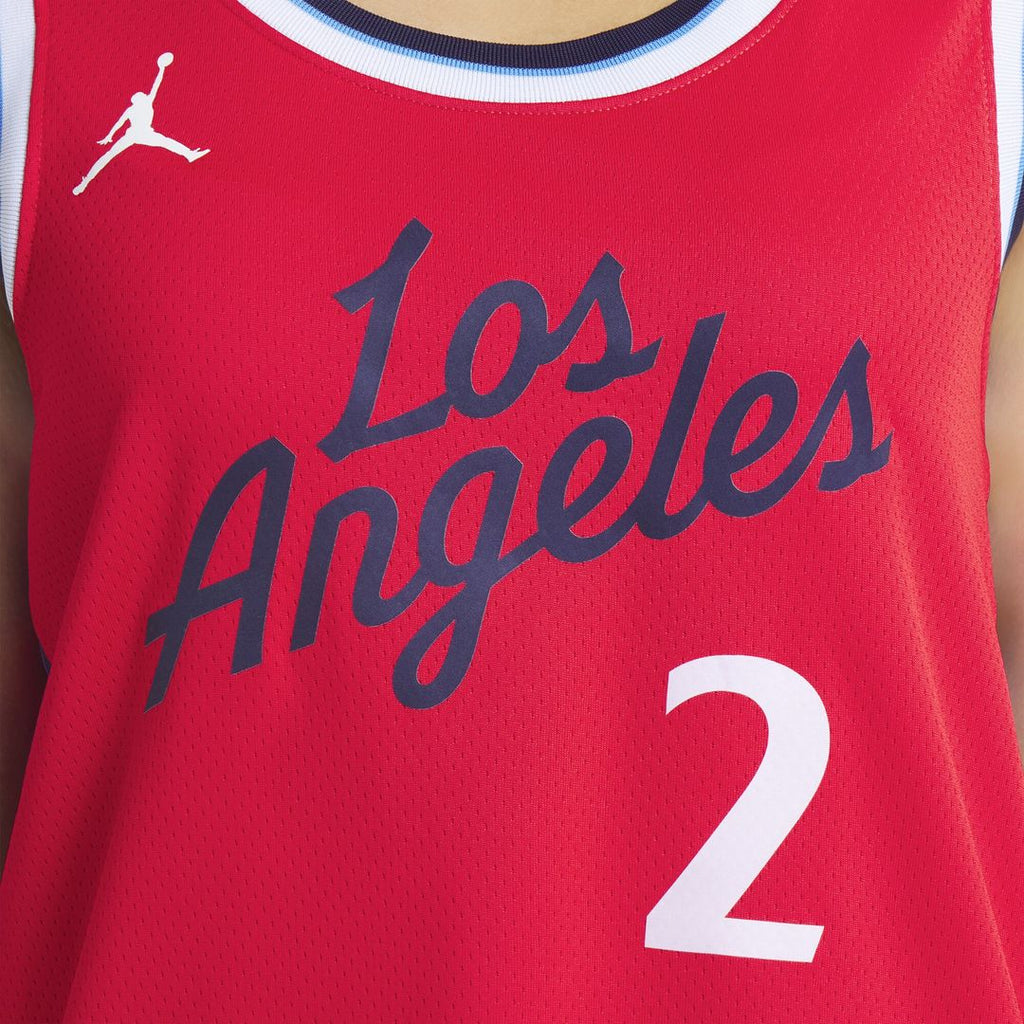 La Clippers Kawhi Leonard Jordan Brand Unisex 2024/25 Swingman Jersey - Statement Edition - Red