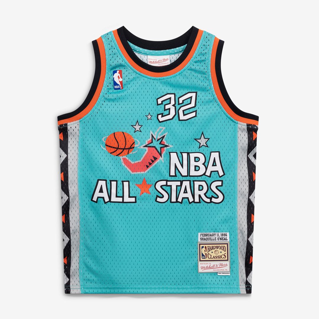 Shaquille O'Neal 1996 Nba All - Star Game Mitchell & Ness Youth Hardwood Classics Swingman Jersey - Teal